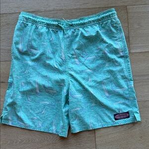 Vineyard Vines Teal Sailboat Swim Trunks